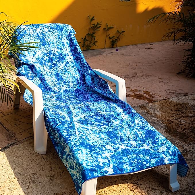 Elite Trend Microfiber Beach Towel for Adults with Bag - Extra Large 78x35 inch Lightweight Sand Free Quick Dry Towel for Travel, Swimming, Yoga, Camping (Bluewonder)