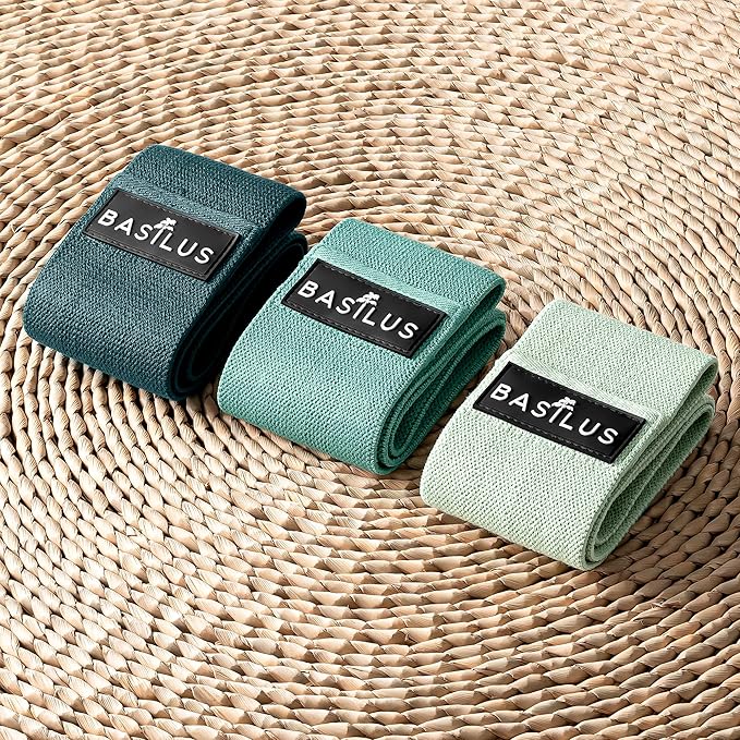3-Pack Fabric Resistance Bands for Legs & Glutes – Exercise Bands for Strength Training, Yoga, Pilates & Fitness – Mesh Bag & Exercise Guide Included