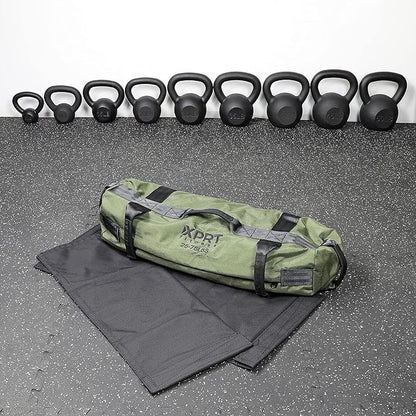 XPRT Fitness Workout Sandbag for Heavy Duty Workout Cross Training 7 Multi-positional Handles - Color Army Green/Black/Camo