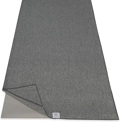 Gaiam Yoga Towel - Mat Sized Active Dry Non Slip Moisture Wicking Sweat Absorbent Microfiber Hot Yoga Towel for Women & Men | Stay-Put Corner Pockets (70" Long x 26" Wide)
