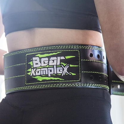 Bear KompleX Genuine Leather Adjustable Weightlifting Belt, Protection and Support for Back and Core During Training, Olympic Athletes, and Powerlifting, 5 Millimeters Thick, Men and Women
