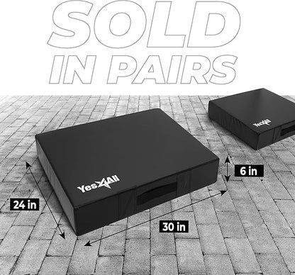 Yes4All Silencer Drop Pads/Weightlifting Drop Pads with PVC Cover & Easy Carry Handles – Sold in PairsVariation Theme