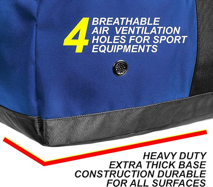 Fitdom 132L 36" Heavy Duty Extra Large Sports Gym Equipment Travel Duffel Bag W/Adjustable Shoulder & Compression Straps. Perfect for Soccer Baseball Basketball Hockey Football Team Coaches & More