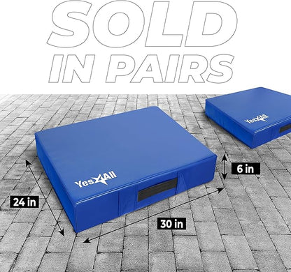 Yes4All Silencer Drop Pads/Weightlifting Drop Pads with PVC Cover & Easy Carry Handles – Sold in PairsVariation Theme