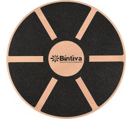 bintiva Wood Balance Board for Fitness Rehab Balance and Stability Training