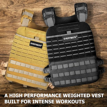 EVERYMATE Weighted Vest Men, Adjustable Weighted Vest Workout Vest for Strength Training Adjustable Strength and Endurance Training Fitness Tactical Running