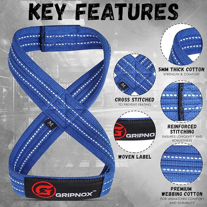 – Weight Lifting Straps Figure 8, Anti Slip Padded Wrist Support for Gym Workout Deadlift, Weightlifting, Powerlifting, Hand Bar Grip & Cross Training Strong Weightlifting Wrist Straps.