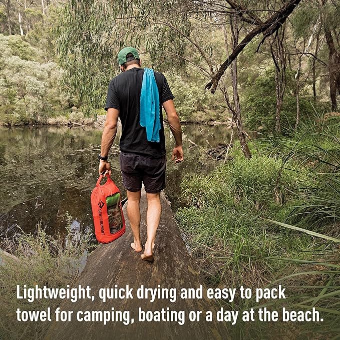 Sea to Summit AirLite Towel, Ultralight Camping and Travel Towel, Large (24 x 47 inches), Moonlight Blue