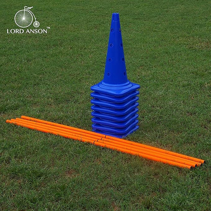 Dog Agility Hurdle Cone Set - Canine Training Set - Obedience, Rehabilitation - 16 Cones and 8 Rods