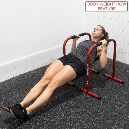Valor Fitness Non-Slip Dip Station Stands – Bodyweight Exercise Equipment for Dips, L-Sits, Rows, Push-Ups, Pull-Ups Uppr Body Workout - Home Gym Strength Training